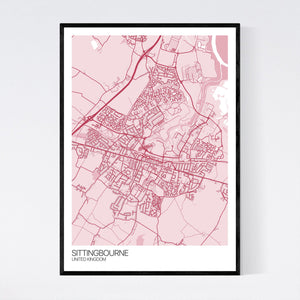 Sittingbourne City Map Print