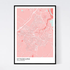 Sittingbourne City Map Print