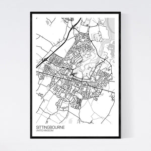 Sittingbourne City Map Print