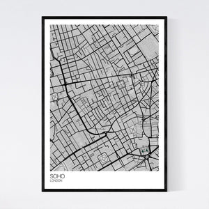 Map of Soho, London