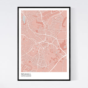 Solihull City Map Print