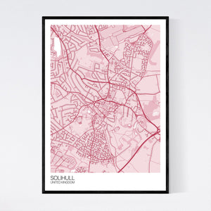 Solihull City Map Print