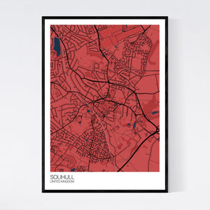 Solihull City Map Print