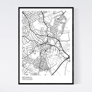 Solihull City Map Print