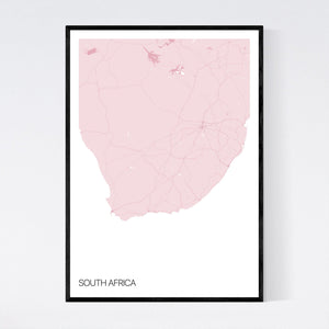 South Africa Country Map Print