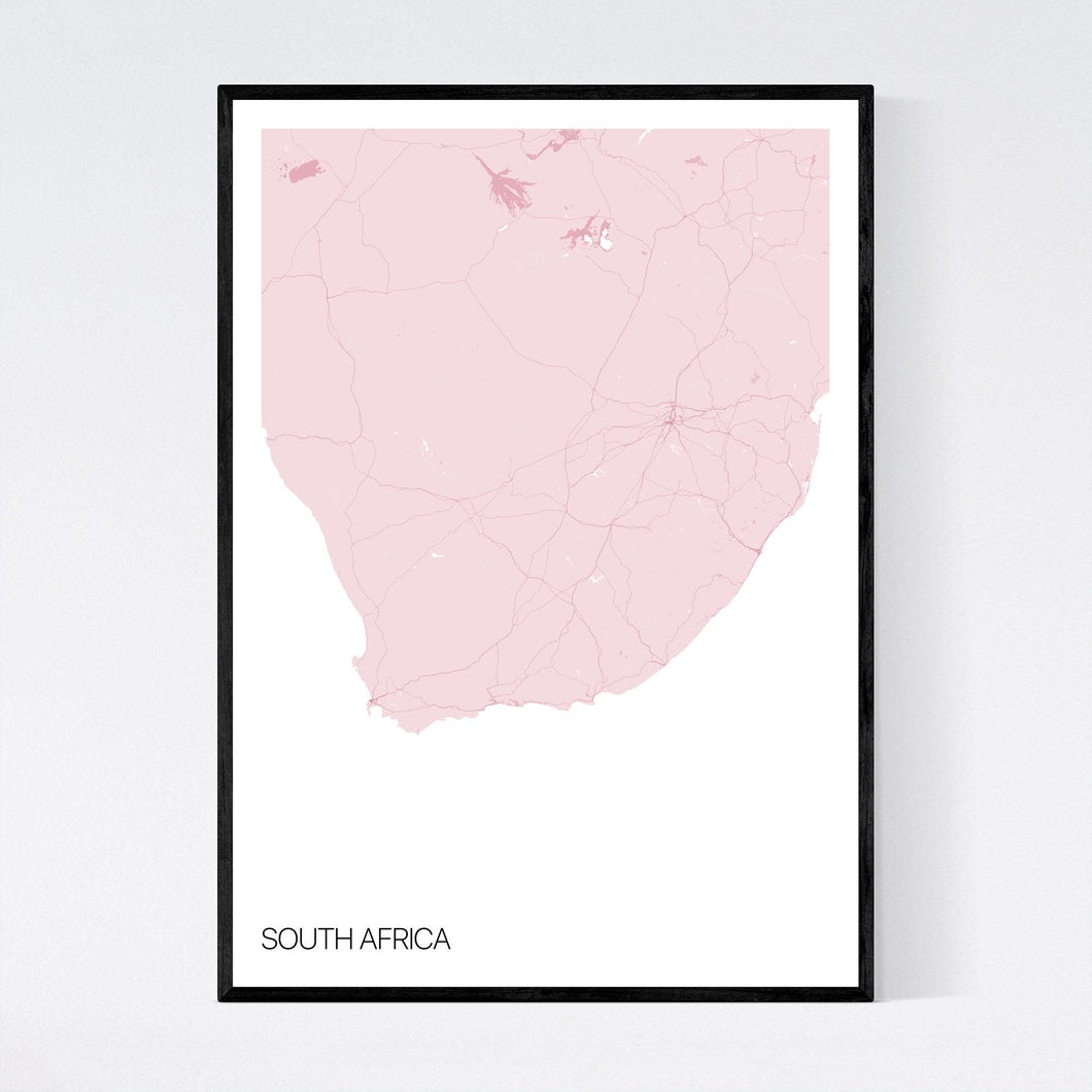 South Africa Country Map Print