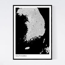 Load image into Gallery viewer, South Korea Country Map Print