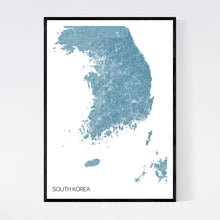 Load image into Gallery viewer, South Korea Country Map Print