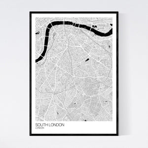 South London Neighbourhood Map Print