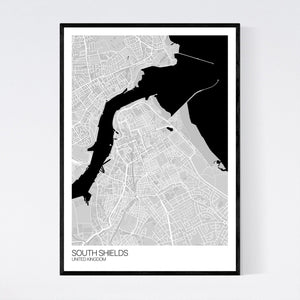 South Shields City Map Print