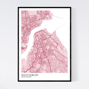 South Shields City Map Print