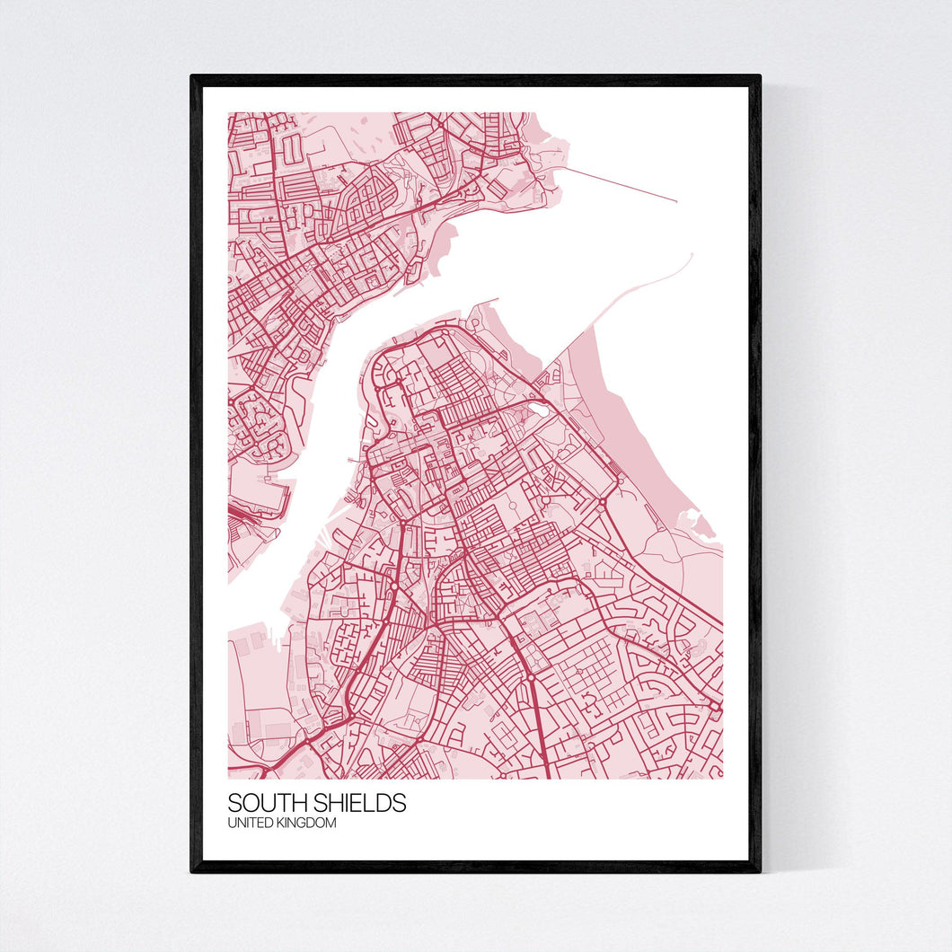 South Shields City Map Print