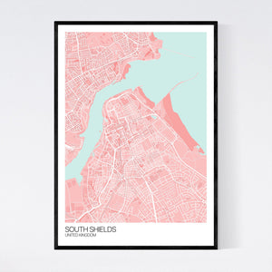 South Shields City Map Print