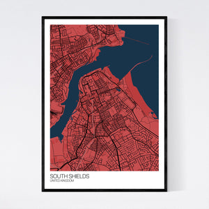 South Shields City Map Print
