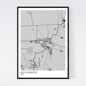 Southminster Town Map Print