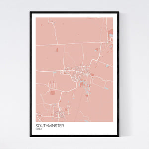Southminster Town Map Print