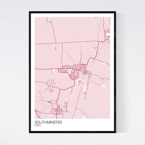 Southminster Town Map Print