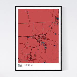 Southminster Town Map Print