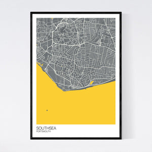 Southsea Town Map Print