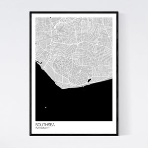 Southsea Town Map Print