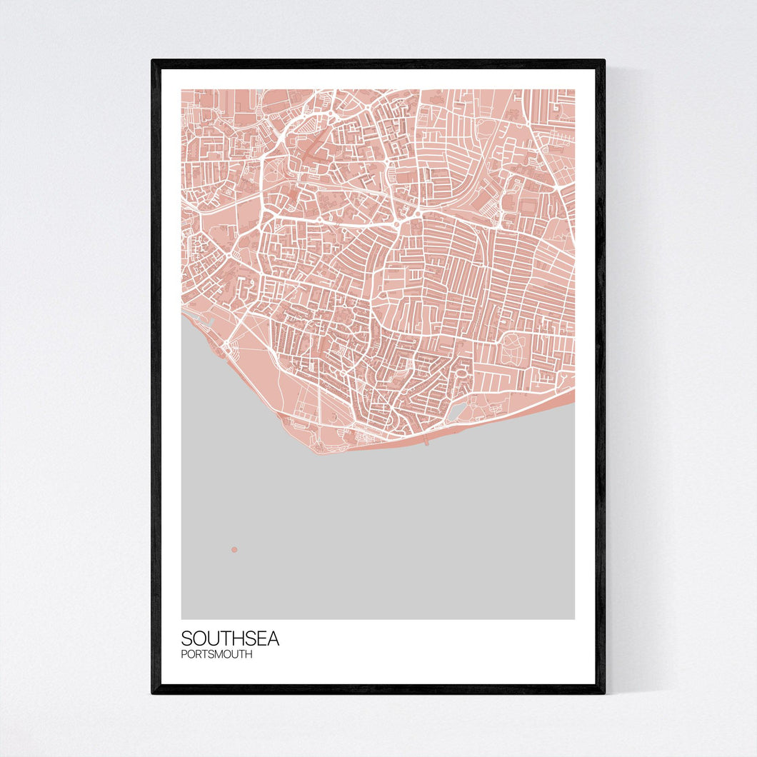 Southsea Town Map Print