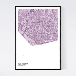 Southsea Town Map Print
