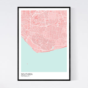 Southsea Town Map Print