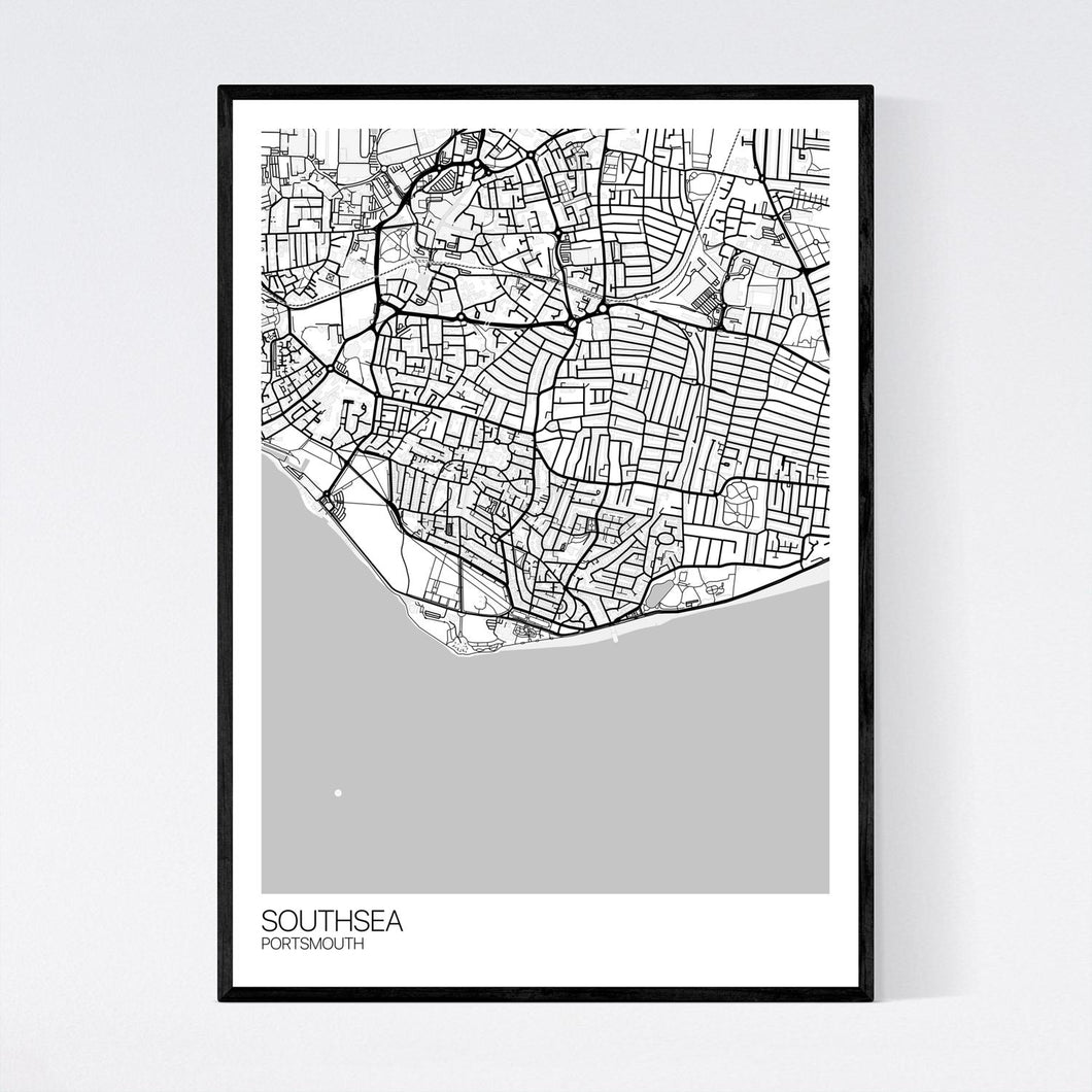 Southsea Town Map Print