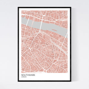 Map of Southwark, London