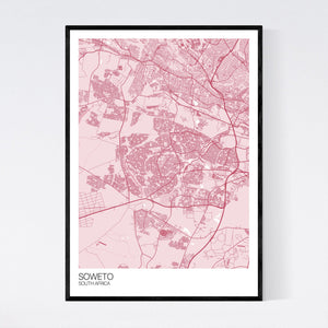 Soweto City Map Print