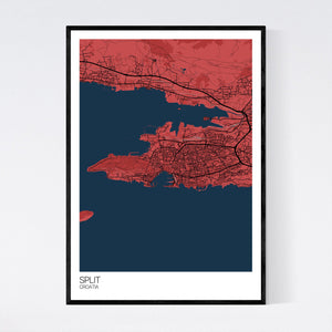 Split City Map Print