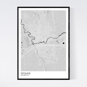 Spokane City Map Print
