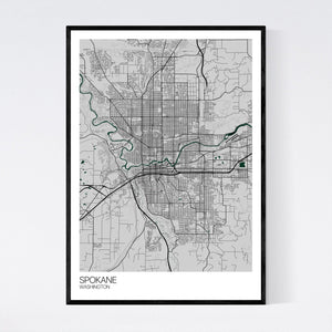 Spokane City Map Print