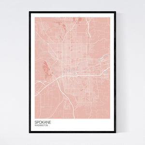 Spokane City Map Print