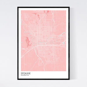 Spokane City Map Print