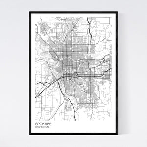 Spokane City Map Print