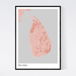 Sri Lanka Country Map Print