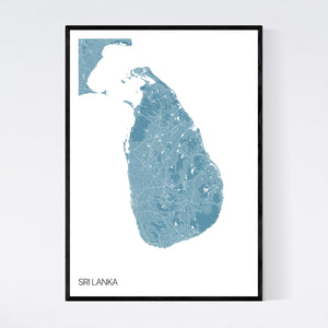 Sri Lanka Country Map Print