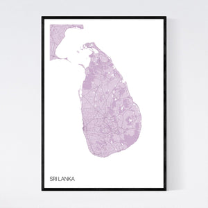 Sri Lanka Country Map Print