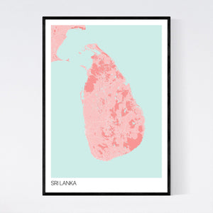Sri Lanka Country Map Print
