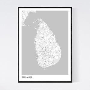 Sri Lanka Country Map Print