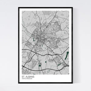 St. Albans City Map Print
