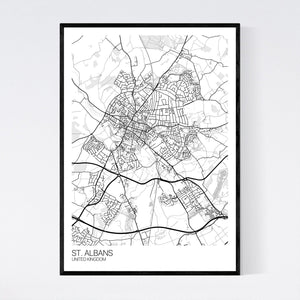 St. Albans City Map Print