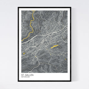 St. Gallen City Map Print
