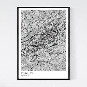 St. Gallen City Map Print