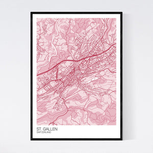 St. Gallen City Map Print