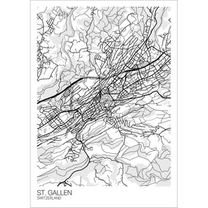 Map of St. Gallen, Switzerland