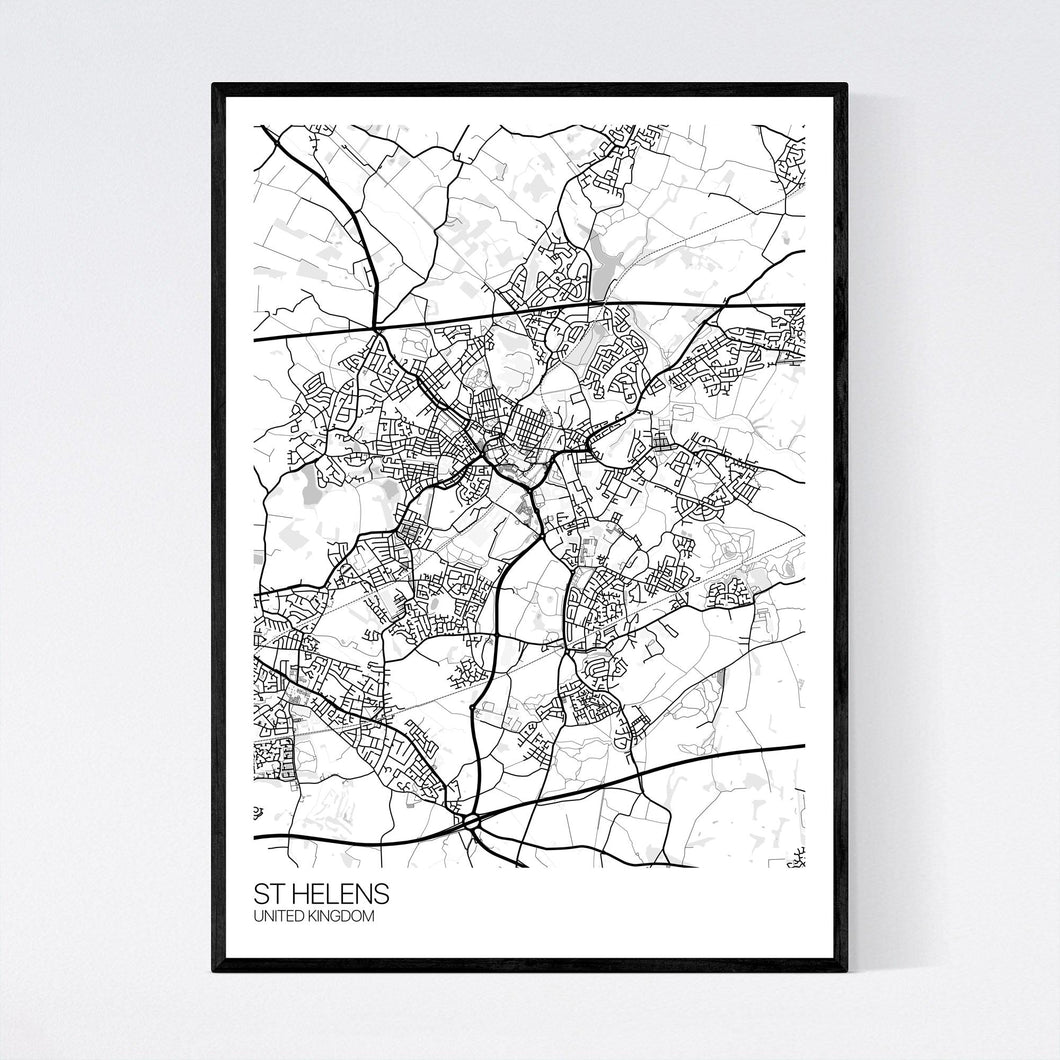 St Helens City Map Print