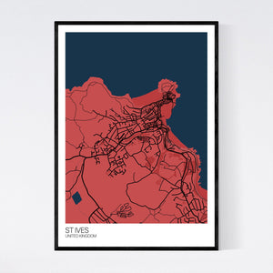 St Ives City Map Print