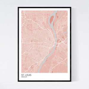 St. Louis City Map Print